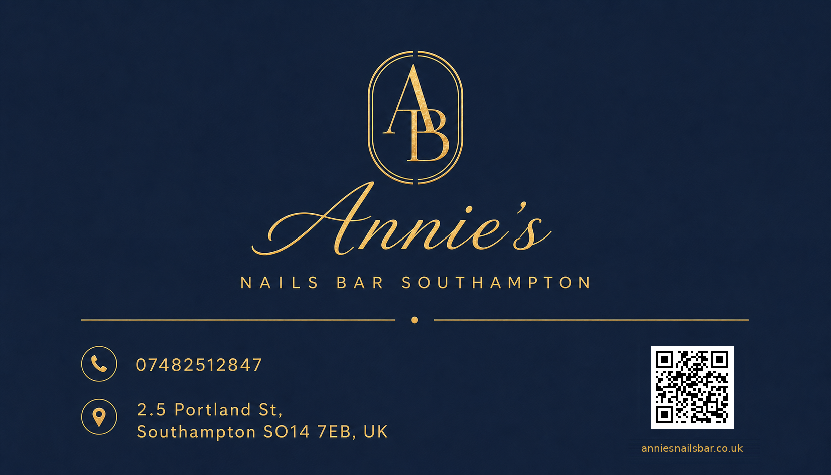 Annie's Nails Bar business card